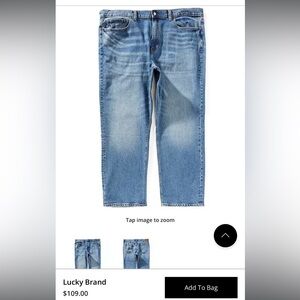 Lucky Brand Blue Big & Tall Athletic Jeans